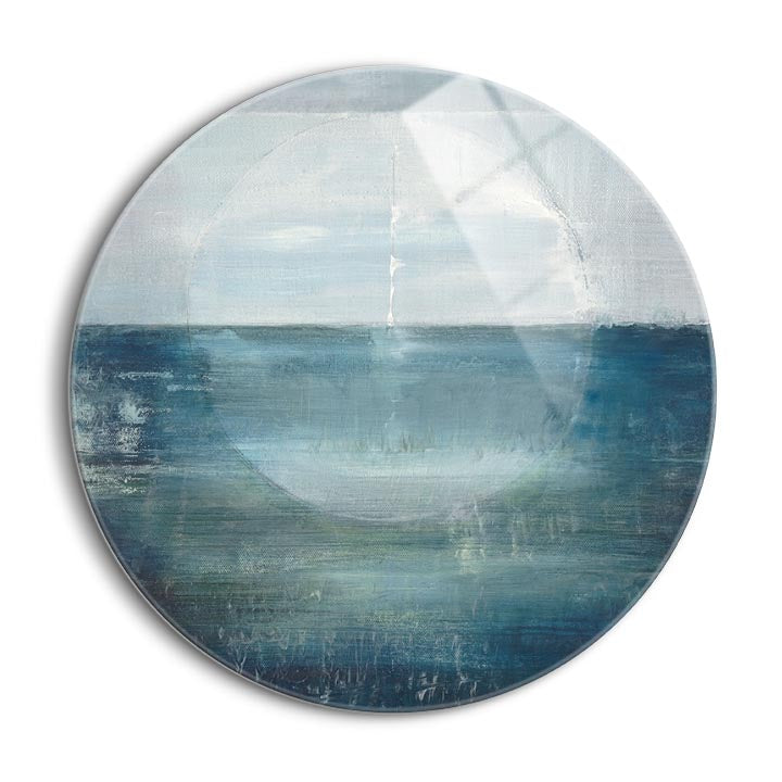 Lunar Echo  | 24x24 Circle | Glass Plaque