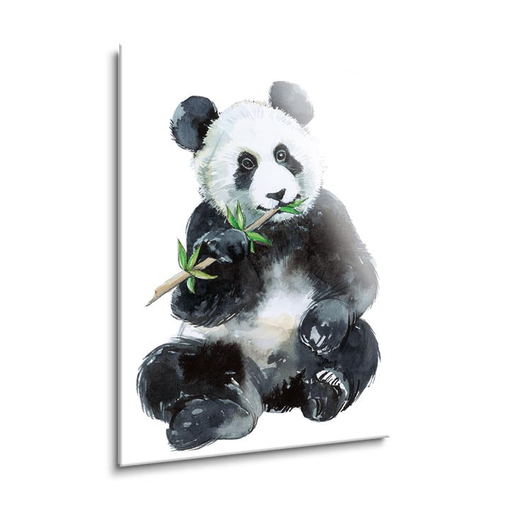 Baby Panda  | 24x36 | Glass Plaque