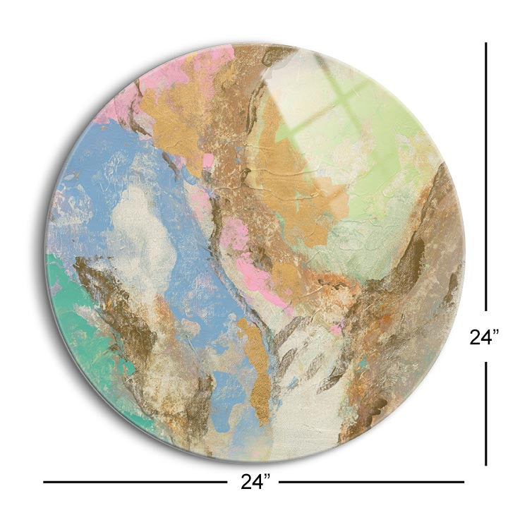 Retro Jewel Tones II  | 24x24 Circle | Glass Plaque