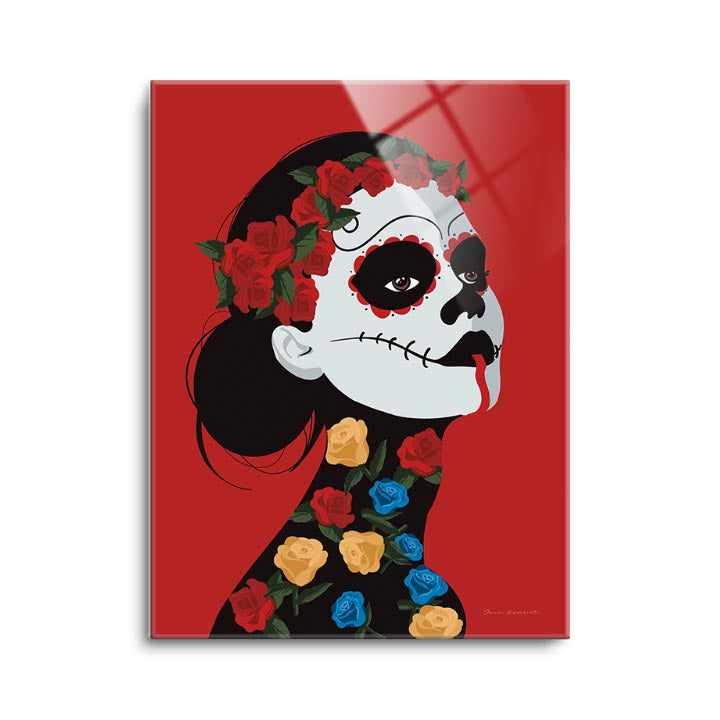 Dia de Los Muertos I  | 12x16 | Glass Plaque
