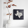 Modern Minimalist Texas Metal State Shape | 8x8 | Glass Plaque