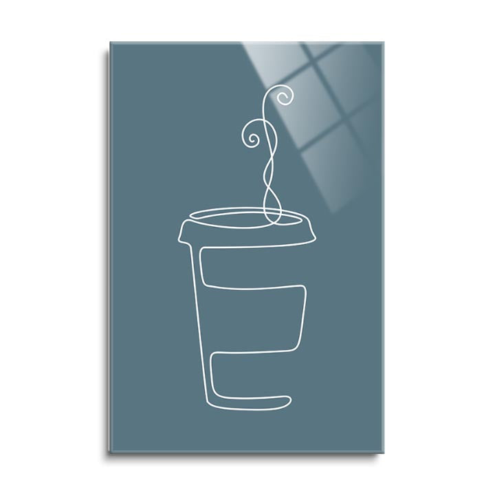Fall Single Line Coffee 2  | 24x36 | Glass Plaque