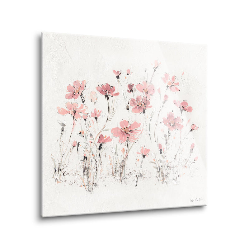 Wildflowers III Pink | 24x24 | Glass Plaque