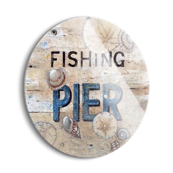Fishing Pier  | 24x24 Circle | Glass Plaque