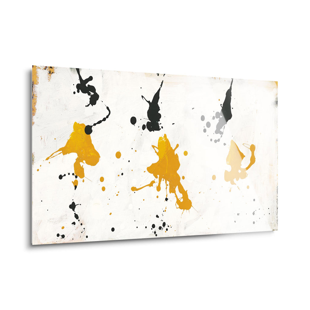 Abstract Background V Gold and Black | 24x36 | Glass Plaque