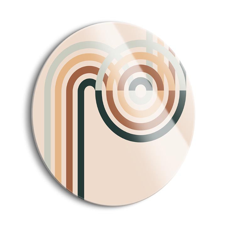 Modern Minimalist 6  | 24x24 Circle | Glass Plaque