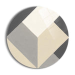 Triangles I Neutral Crop  | 24x24 Circle | Glass Plaque