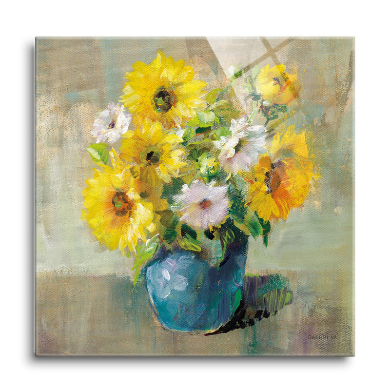 Sunflower Still Life I | 24x24 | Glass Plaque