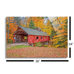 Loon Song Covered Bridge  | 24x36 | Glass Plaque