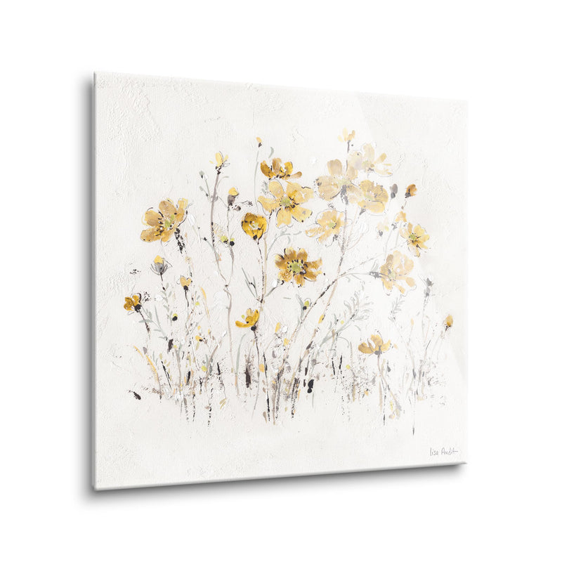 Wildflowers II Yellow | 12x12 | Glass Plaque