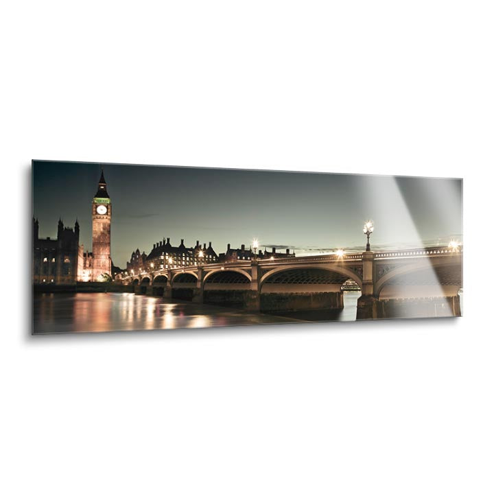 London Lights  | 12x36 | Glass Plaque