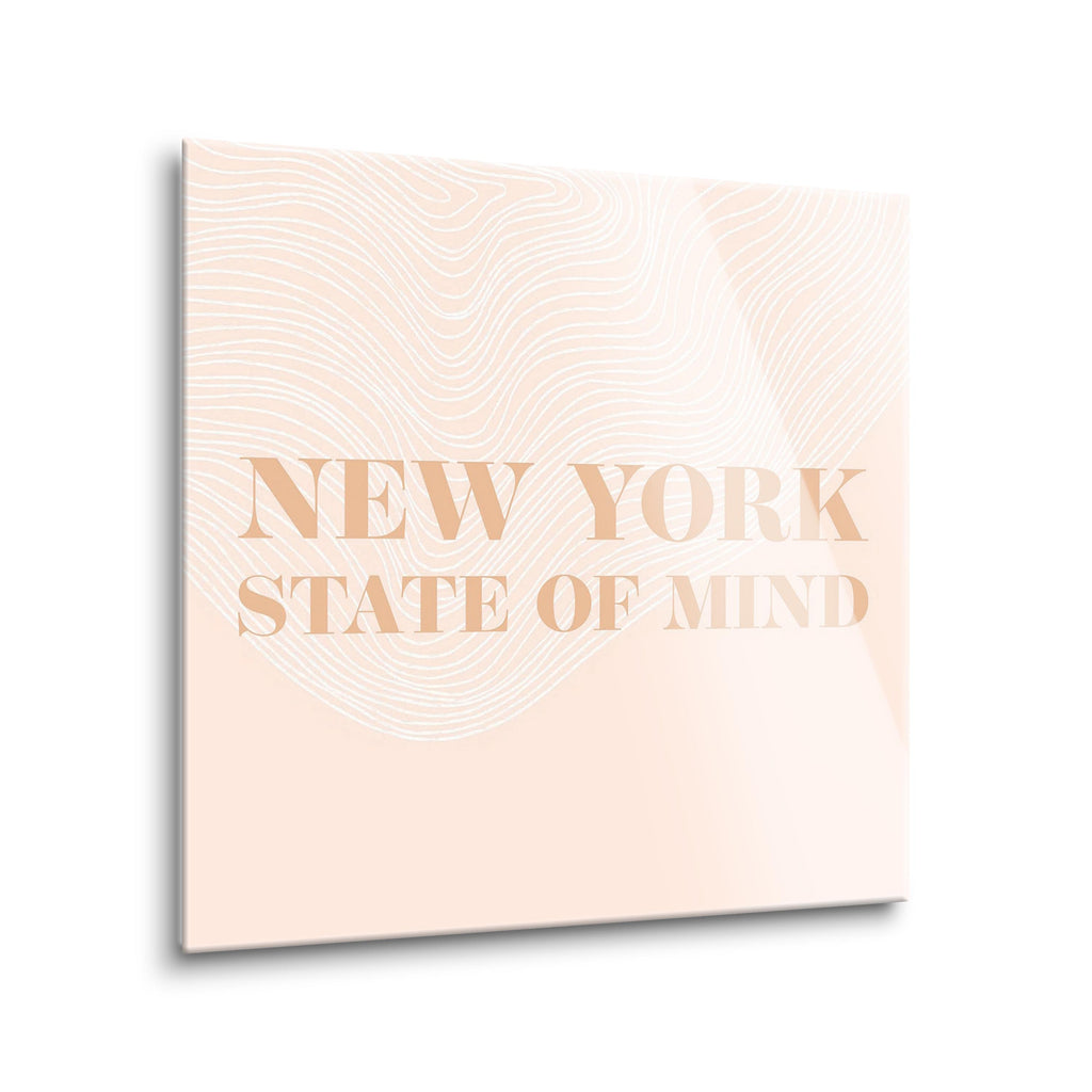 Modern Minimalist New York State of Mind | 8x8 | Glass Plaque