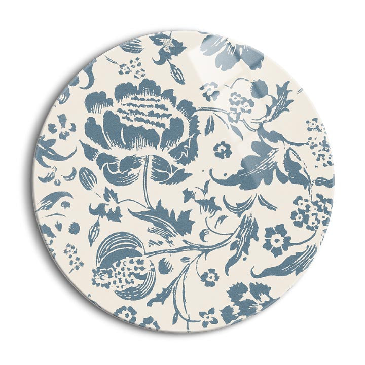 Floral Toile I  | 24x24 Circle | Glass Plaque
