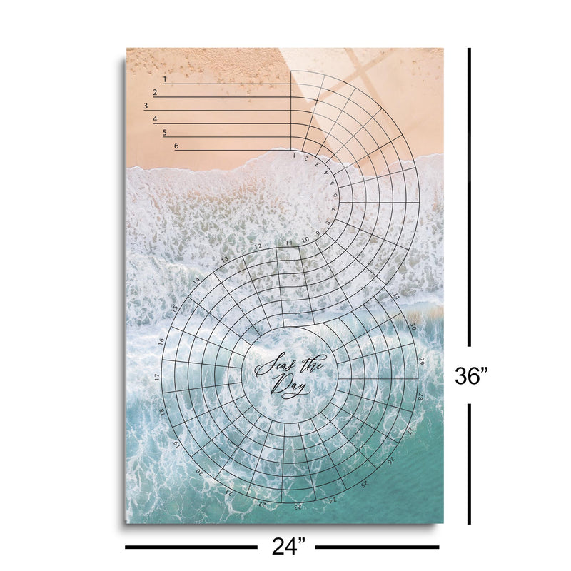 Habit Tracker | Beach | 24x36 | Glass Plaque