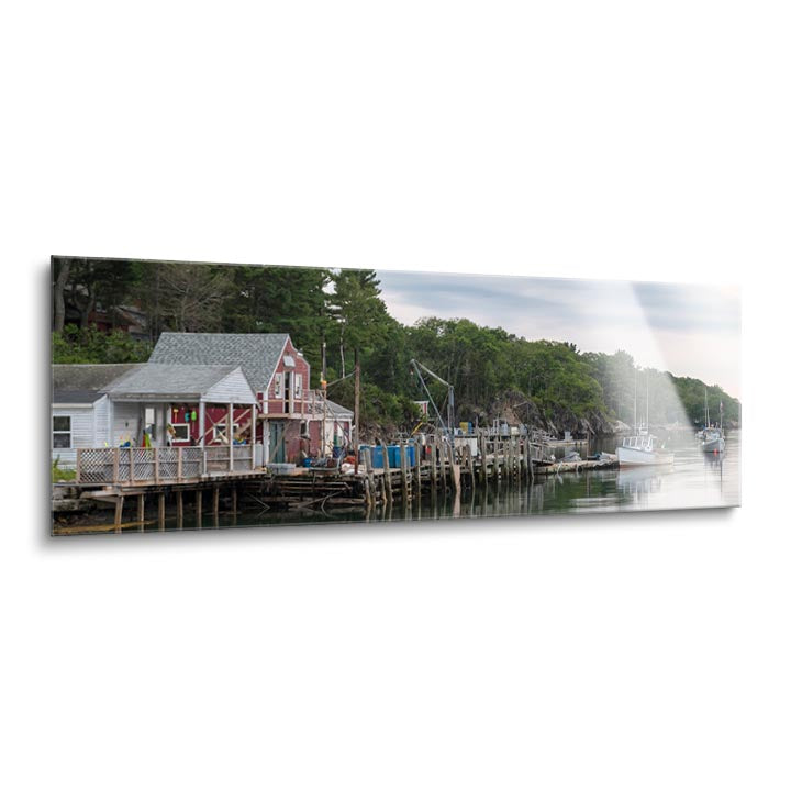 Remote Harbor  | 12x36 | Glass Plaque