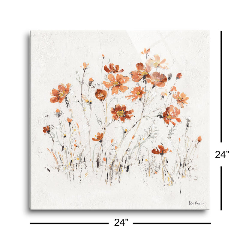 Wildflowers II Orange | 24x24 | Glass Plaque