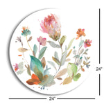 Circle Full of Flowers II | 24x24 Circle | Glass Plaque