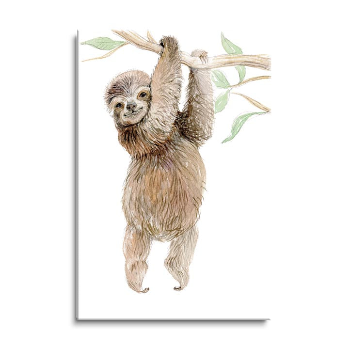 Baby Sloth  | 24x36 | Glass Plaque