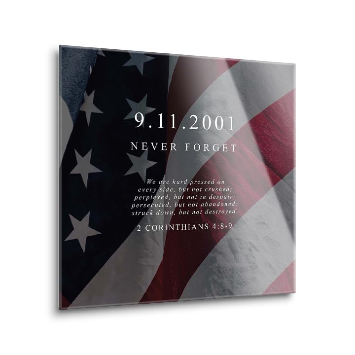 9/11 Memorial 2 (1-1)  | 12x12 | Glass Plaque