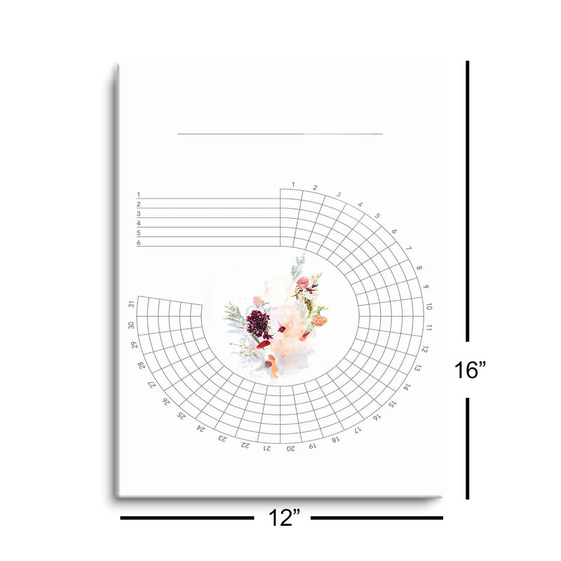 Habit Tracker | Simple Flower | 12x16 | Glass Plaque