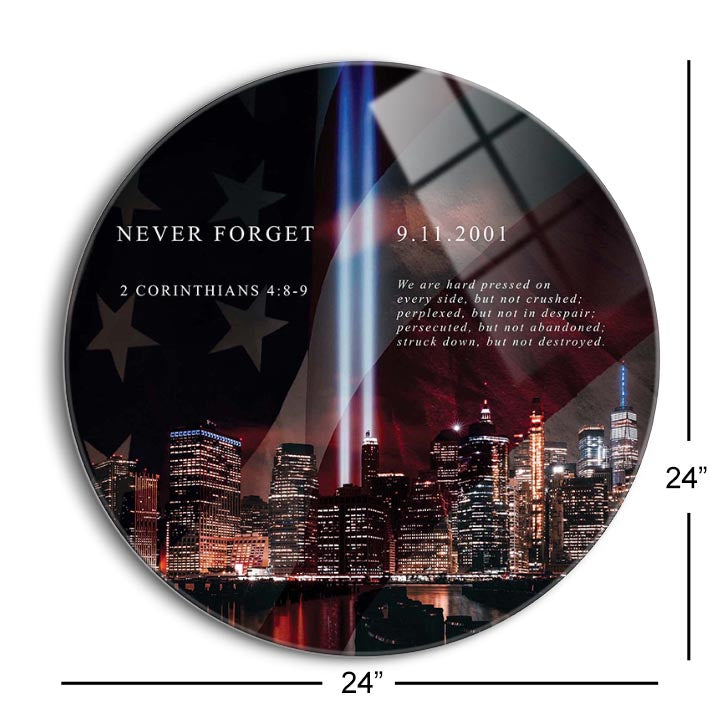 9/11 Memorial 4 (1-1)  | 24x24 Circle | Glass Plaque