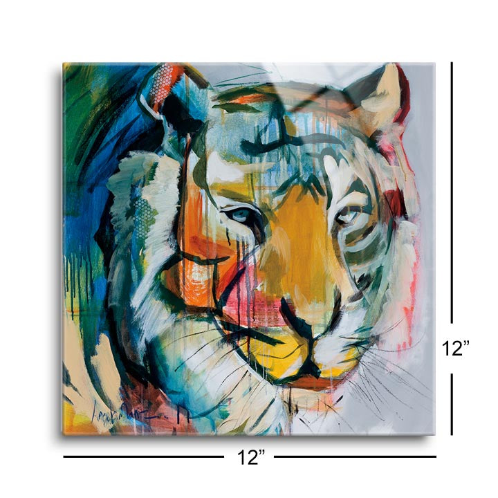 Tiger, Tiger  | 12x12 | Glass Plaque