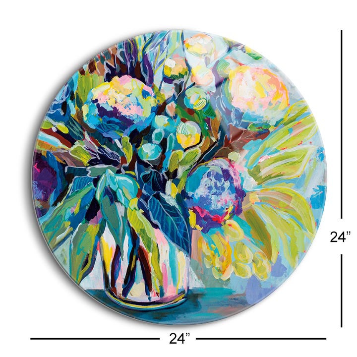 Spring bloom  | 24x24 Circle | Glass Plaque