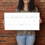 Minimalist Weekly Planner with Notes | 12x24 | Glass Plaque